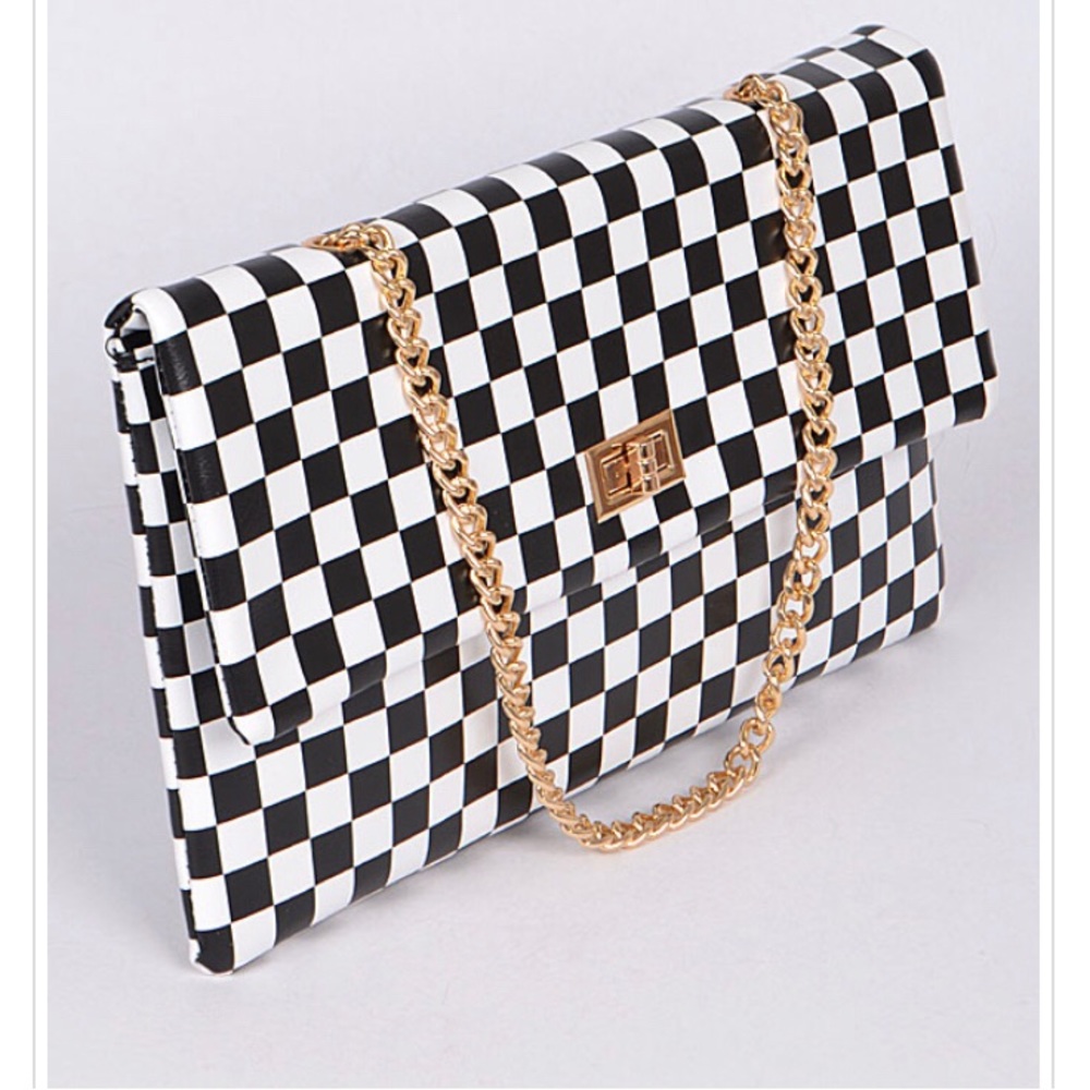 Checkered Envelope Clutch